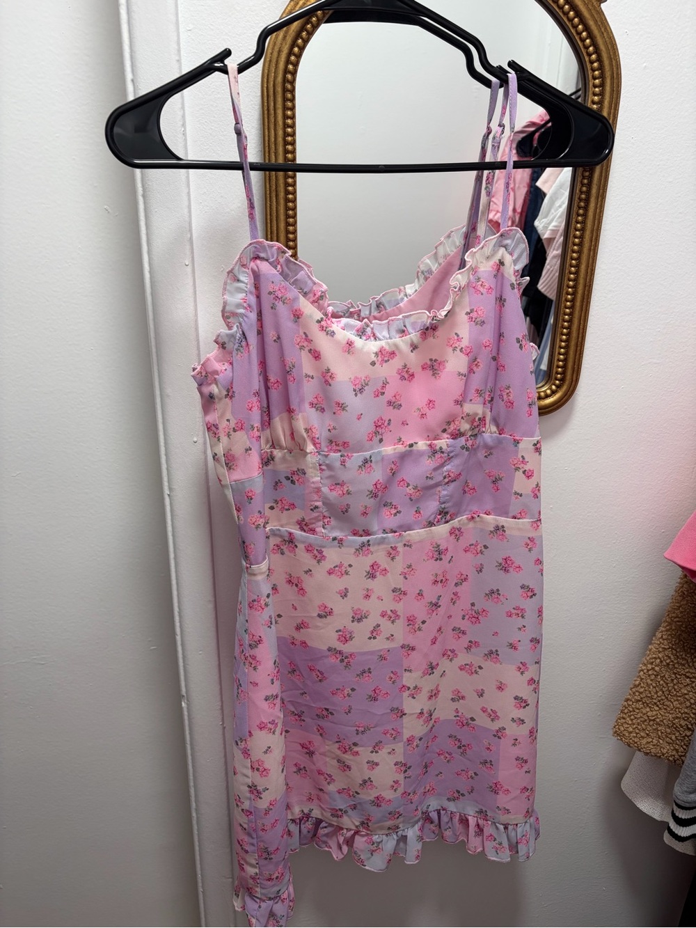Sugar Thrillz floral patchwork mini dress